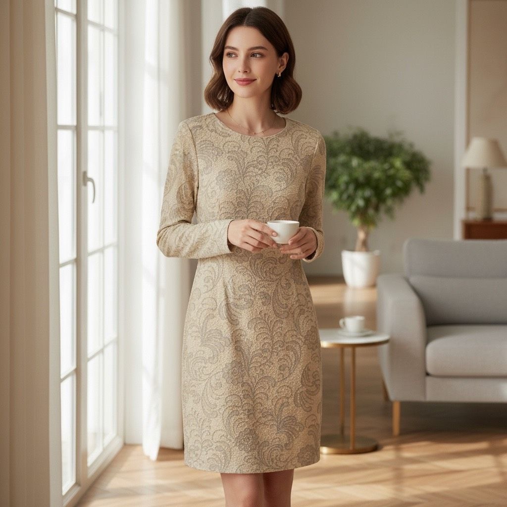 Belle By Badgley Mischka Metallic Floral Sheath Dress Size 10